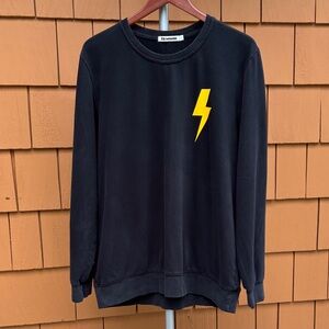 24 Seven | Black Streetwear Dance Tour Lightening Bolt Sweatshirt | Size L